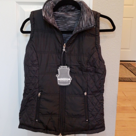 🖤Black & Charcoal Reversible Puffer Vest - Picture 6 of 6